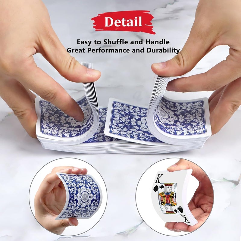 Metsyth Playing Cards,Deck of Cards,Playing Card 2 Pack,Poker Cards Set,Jumbo Large Print Playing Cards for Adults Seniors,Card Games for Family Game Night Party (Blue and Red) - Image 3